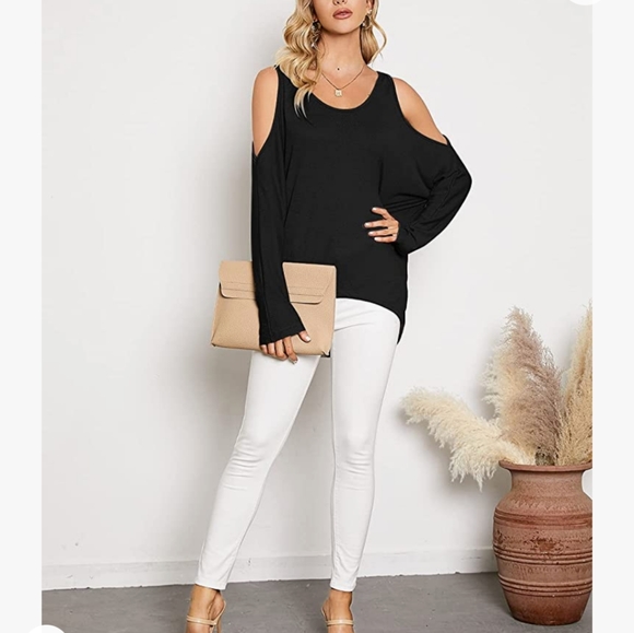 Zenzea black long sleeve cold shoulder size medium - Picture 2 of 6